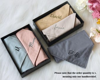 Besticktes Taschentuch Personalisiertes Name Taschentuch Monogramm Taschentuch Text Taschentuch Einzigartige Geschenke