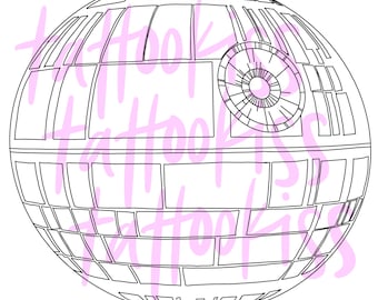 Death Star Star Wars Tattoo Idea Minimalist Fine Line