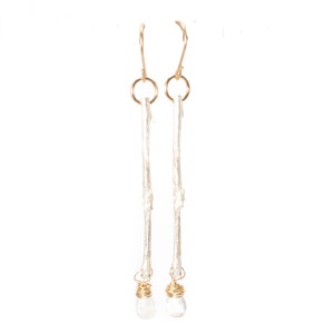 Moonstone Stick Earrings image 1