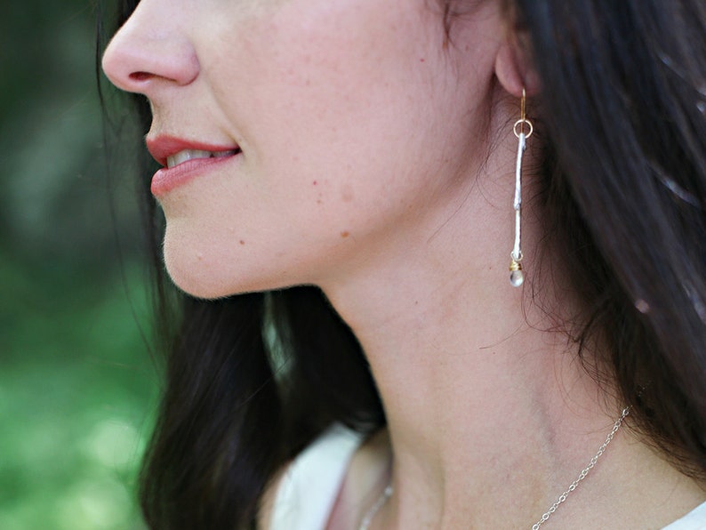 Moonstone Stick Earrings image 2