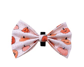Bow Tie for Dog Collar attaches with hook-and-loop fastener Halloween and Fall Pumpkins