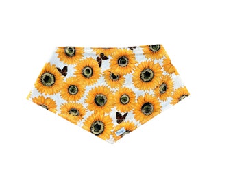 Dog Bandana Tie On - Fall Autumn Sunflowers