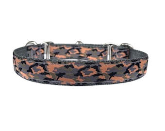 1 Inch Wide Dog Collar with Adjustable Buckle or Martingale in  Camo