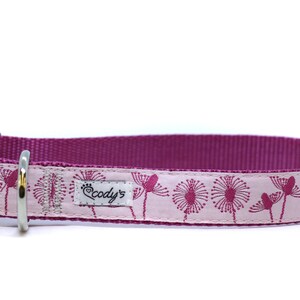 1 Inch Wide Dog Collar with Adjustable Buckle or Martingale in Dandelion Wish image 2