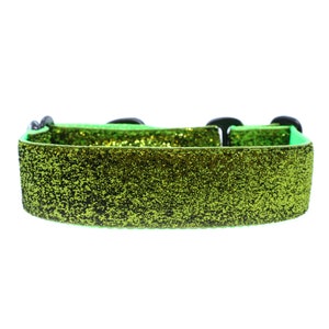 Brede 1 1/2 inch verstelbare gesp of martingaalhalsband van limoenglitter