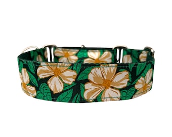 3 cm breite verstellbare Schnalle oder Martingale Hundehalsband in Wildblumenwiese