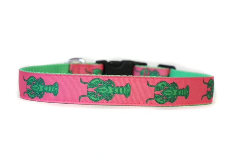 1 Inch Wide Dog Collar with Adjustable Buckle or Martingale in Lobsters an Exclusive Design image 2