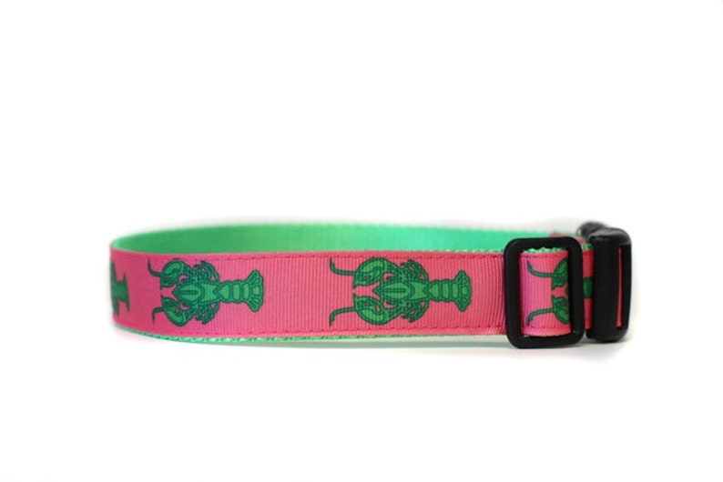 1 Inch Wide Dog Collar with Adjustable Buckle or Martingale in Lobsters an Exclusive Design image 3