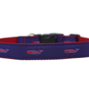 1 Inch Wide Dog Collar with Adjustable Buckle or Martingale in Whales