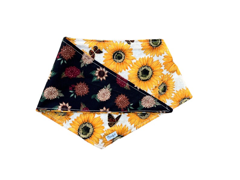 Dog Bandana Tie On Fall Autumn Sunflowers image 2