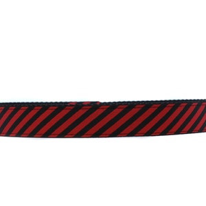 1 Inch Wide Dog Collar with Adjustable Buckle or Martingale in Power Tie Red and black