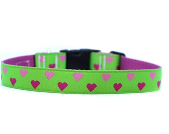 1 Inch Wide Dog Collar with Adjustable Buckle or Martingale in Sweet and Sour