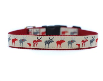 1 Inch Wide Dog Collar with Adjustable Buckle or Martingale in Moose