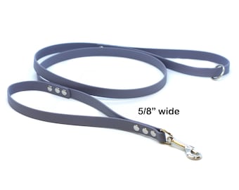 Biothane all weather leash with traffic handle  - Pick your color - 5/8 wide