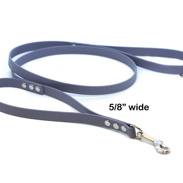 Biothane all weather leash with traffic handle  - Pick your color - 5/8 wide