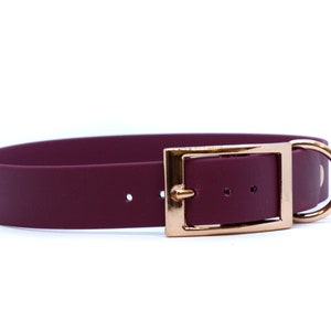 1&quot; Wide Biothane Collar with rose gold tongue buckle