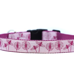 1 Inch Wide Dog Collar with Adjustable Buckle or Martingale in Dandelion Wish image 1