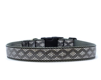 1 Inch Wide Dog Collar with Adjustable Buckle or Martingale in Shimmered