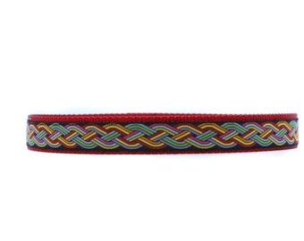 1 Inch Wide Dog Collar with Adjustable Buckle or Martingale in Celtic Weave