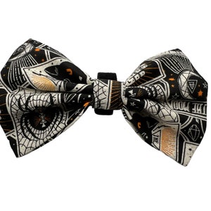 Bow Tie for Dog Collar attaches with hook-and-loop fastener Halloween