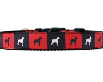 1 Inch Wide Dog Collar with Adjustable Buckle or Martingale in Boxers in Boxes an Exclusive Design