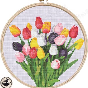 Tulips Cross Stitch PDF Pattern