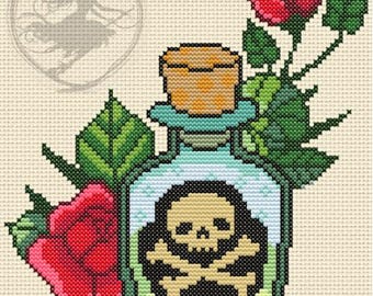 Traditionelles Tattoo-Stil Set mit 4 Kreuzstich PDF Mustern