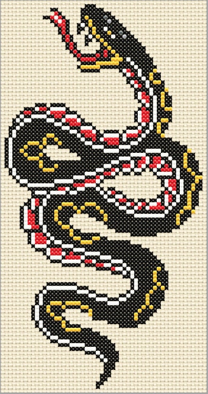 Set von 7 traditionellen Tattoo-Stil PDF Kreuzstichmustern