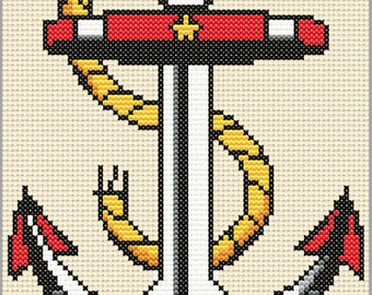 Satz von 6 traditionellen Tattoo-Stil PDF Kreuzstichmustern