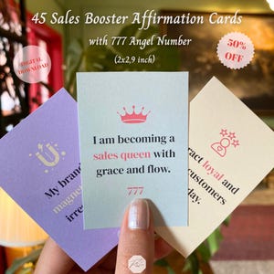 Sales Booster Affirmationskarten, 777 Engelszahlenkarten, druckbare Affirmationskarten für Geschäftserfolg, Affirmationskarten zum Ausdrucken