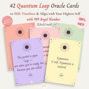 Quantum Leap Oracle Deck,42 Divine Guidance Cards for Timeline Shifting,Manifestation & Higher Self Activation,Printable Oracle Deck