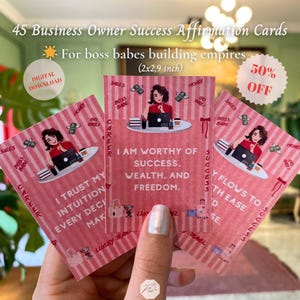 Cartes d'affirmation de succès pour propriétaire d'entreprise,Cartes d'affirmation positives pour réussite commerciale,Cartes d'affirmation de soi à imprimer,Cartes d'affirmation de succès pour le succès