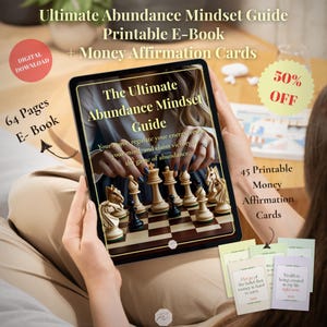 Abundance Mindset Guide E Book and Money Affirmation Cards,64 Page Printable Workbook PDF,Shadow Work,EFT,Manifestation,Money Mindset Tools