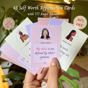Cartes d'affirmation de l'estime de soi, Cartes d'affirmation d'estime de soi, Cadeau spirituel pour elle, Cartes numéro 777, Cartes d'affirmation d'estime de soi imprimables