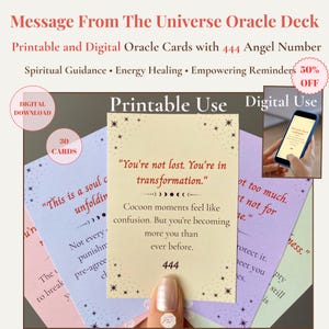 Messages From The Universe Oracle Cards: Printable & Digital Spiritual Guidance (PDF Guide Included),Divine Message