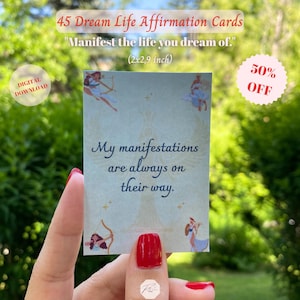 Cartes d'affirmation de la vie de rêve, Cartes d'affirmation imprimables, Jeu de cartes d'affirmation de la vie de rêve, Téléchargement numérique, Cartes d'affirmation imprimables