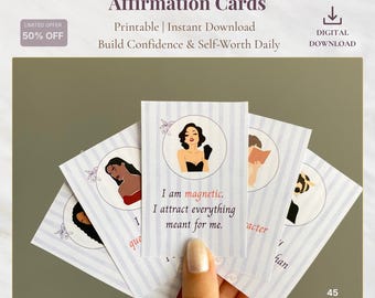 Confidence Booster Affirmation Cards | Printable Self-Esteem & Self-Love Deck for Women