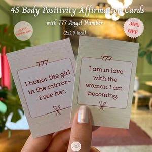 Tarjetas de Afirmaciones de Positividad Corporal, Tarjetas de Afirmaciones para Aumentar la Confianza, Tarjetas del Número Angelical 777, Tarjetas de Afirmaciones Imprimibles, Afirmaciones Digitales