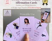 Divine Feminine Beauty Affirmation Cards,Printable and Digital Affirmation Cards for Self Love,Confidence,Angel Number Cards 777