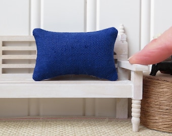 Dollhouse pillow in Bight Blue, Rectangular Dollhouse accent cushion