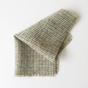 Taupe & Sage Green Wool Tweed Dollhouse Throw image 4