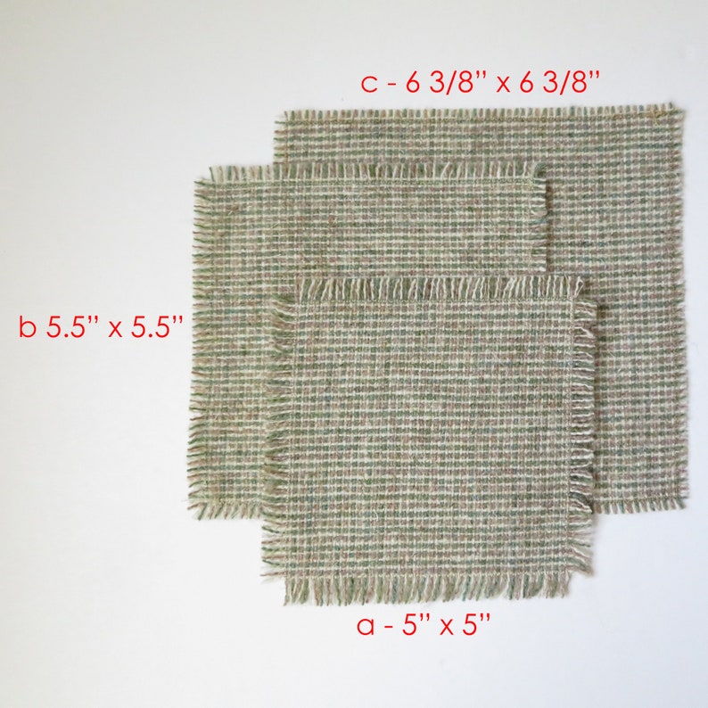 Taupe & Sage Green Wool Tweed Dollhouse Throw image 8