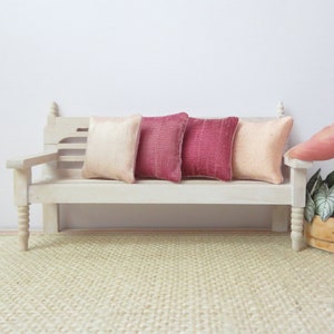 Miniature Silk Dollhouse Pillows, Set of 4: Pink & Raspberry
