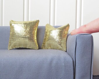 Gold metallic dollhouse pillow large or small