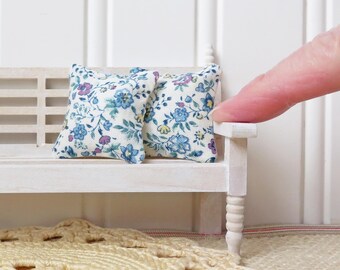 Dollhouse Pillows: Blue and Purple Mini Floral, Set of 2 Pillows