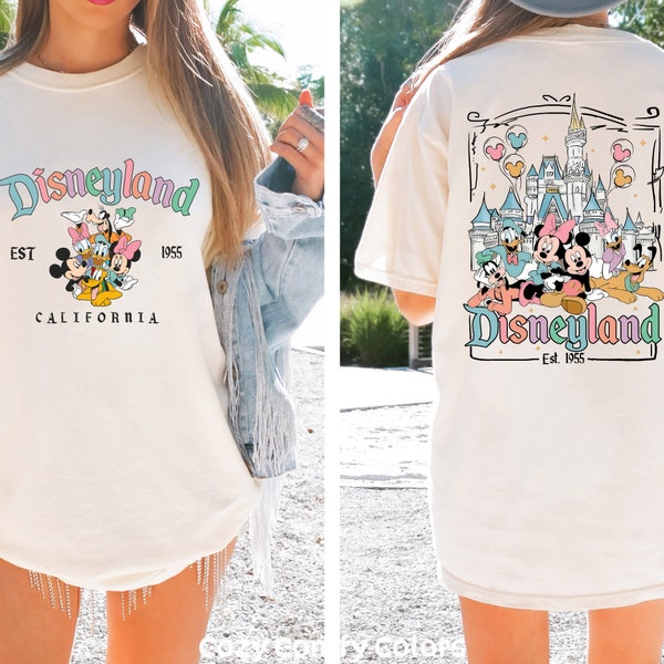 Comfort Colors® Disneyland Est 1955 California Shirt, Retro Mickey And Friends T-shirt, Unisex Crewneck Adult Tee, Child, Youth, Toddler