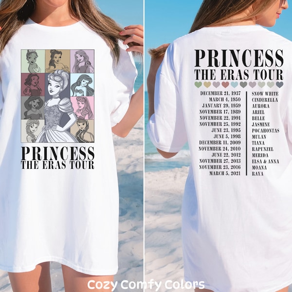 Comfort Colors® Princess The Eras Tour Shirt, Disney Characters T-shirt, Unisex Crewneck Adult Tee, Child, Youth, Toddler
