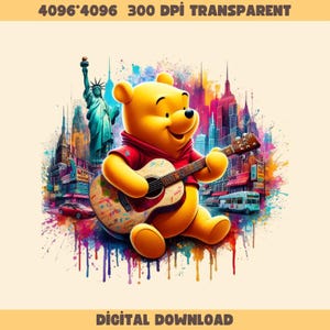 Honey Bear Watercolor Digital Design Png File For Sublimation, High Resolution, Instant Digital Png Download