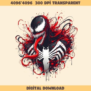 4 Venom Splash and Watercolor Png Sublimation, Superhero Movie Png, Superhero Watercolor Design Png, Tshirt Design Png