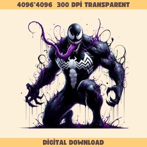 5 Venom Splash and Watercolor Png Sublimation, Superhero Movie Png, Superhero Watercolor Design Png, Tshirt Design Png